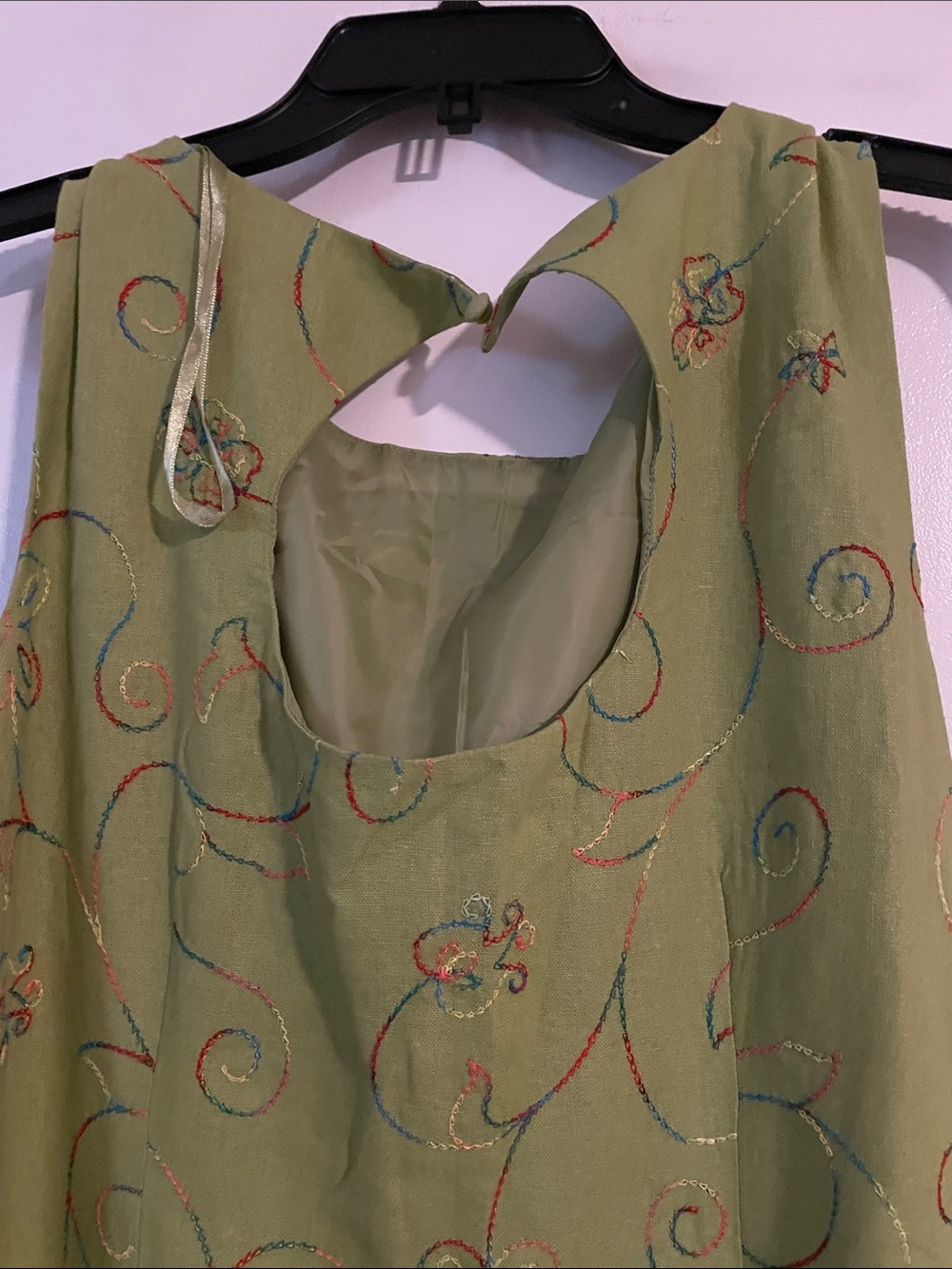 Ultra Dress Collection Lime Green Floral Embroidered Knee length Dress - Picture 6 of 9